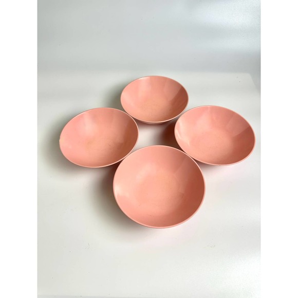 Vintage Pink Melmac Cereal Soup Bowls 1950's Melamine MCM Mid Century Kitchen - Picture 3 of 7